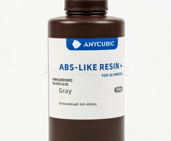Фото 2 - Сіра Aбс-подібна Фотополімерна смола+ | Anycubic ABS-Like Resin+ grey 500г