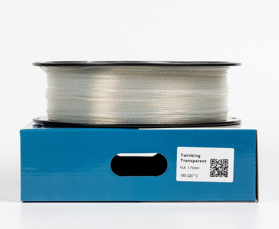 Фото 2 - PLA Twinkling пластик Прозорий 1кг | 1.75мм | 330м