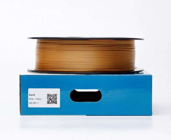 Фото 3 - Золотий PETG (ПЕТГ) coPET пластик для 3D принтера | Gold PETG 1кг | 1.75мм | 330м